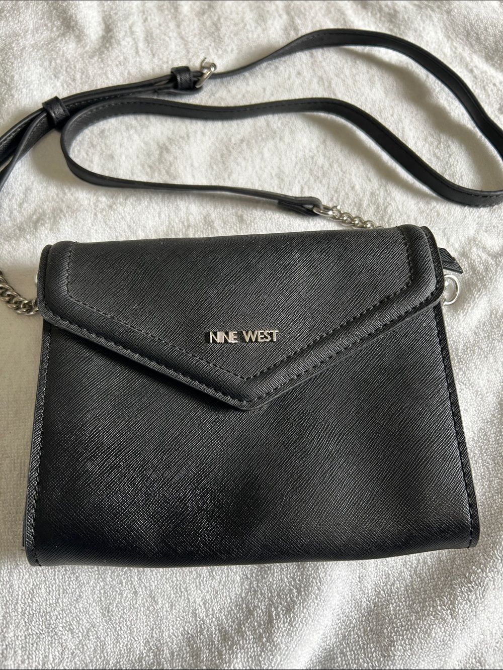 Nine West Black Saffiano Crossbody Envelope Purse